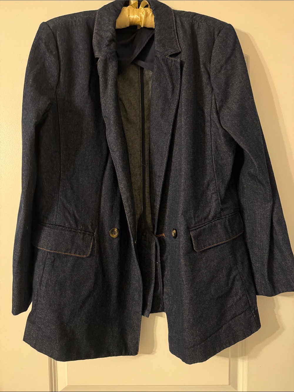 Women's Dark Blue Denim Blazer Jacket